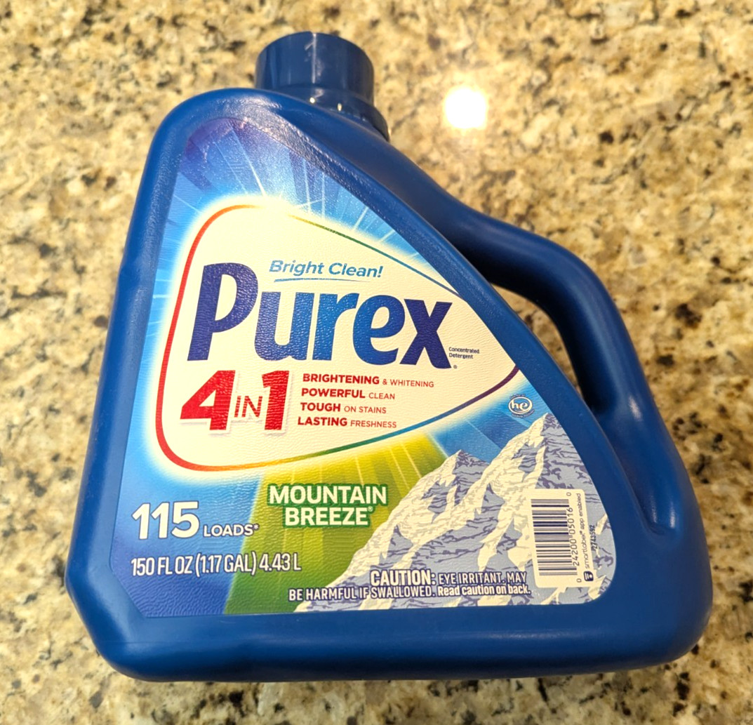 Purex Mountain Breeze High Efficiency Liquid Laundry Detergent 115 loads 150 fl