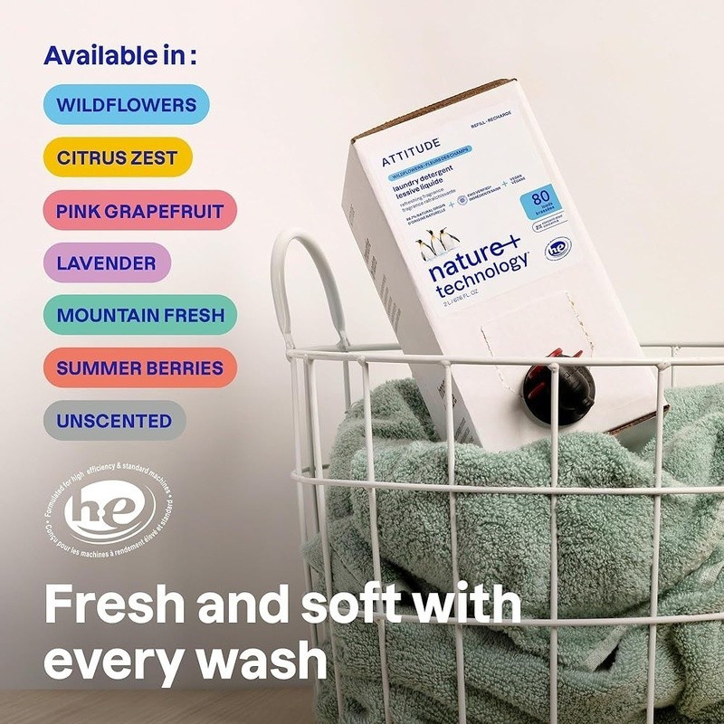 Natural Laundry Detergent EWG Verified Vegan Summer Berries Liquid 80 Loads New