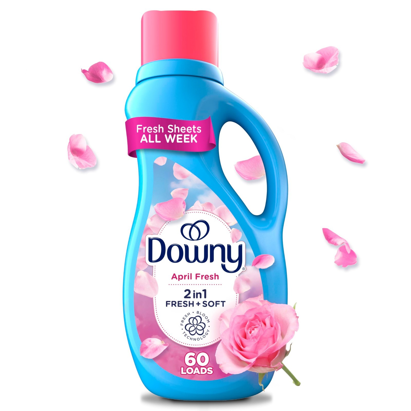 Downy Fabric Softener Liquid, April Fresh Scent, 44 fl oz, 60 Loads