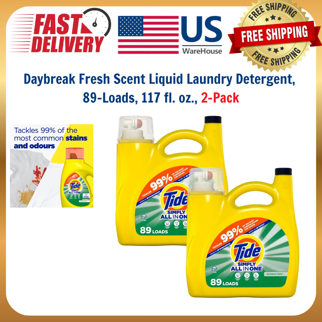 Daybreak Fresh Scent Liquid Laundry Detergent, 89-Loads, 117 fl. oz., 2-Pack