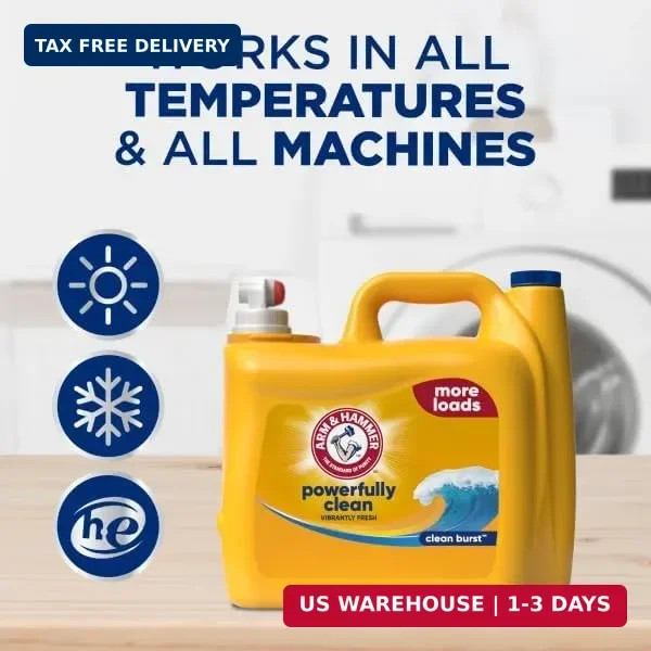 ARM & HAMMER Powerfully Clean Liquid Laundry Detergent | Clean Burst Scent, 174