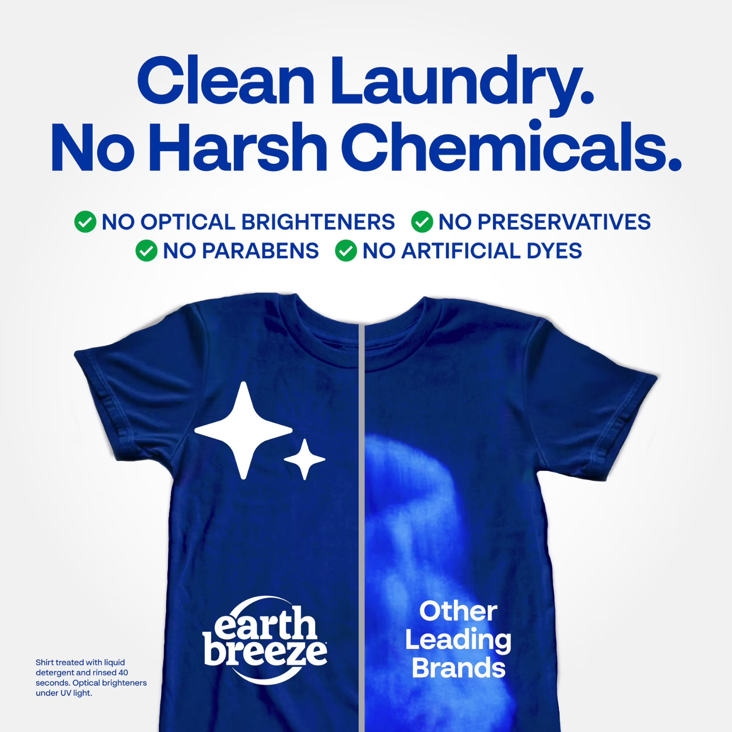 Earth Breeze Laundry Detergent Sheets Fragrance Free 60 Loads Eco, 2 Pack