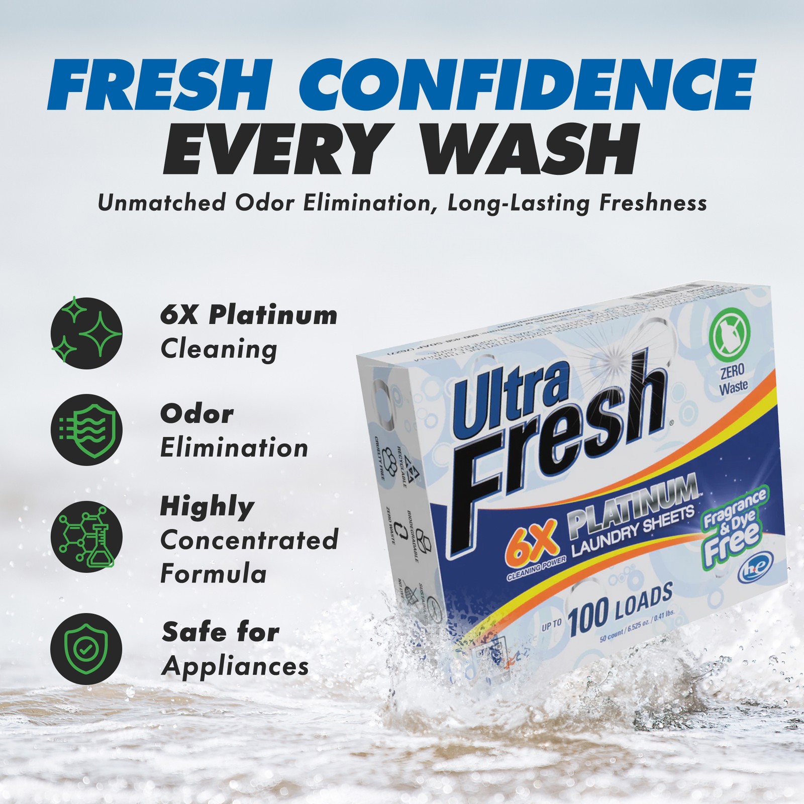 Ultra Fresh 6X Platinum 5 Gal Laundry Detergent & Platinum 6X Laundry Sheets