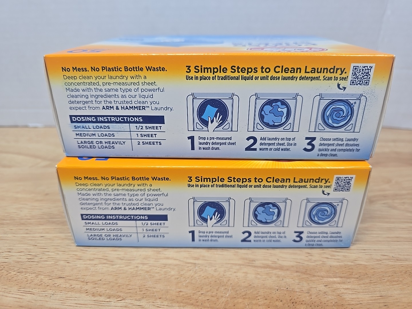 2x Arm & Hammer Power Sheets 50 Pk Laundry Detergent 100-Loads Fresh Linen NEW
