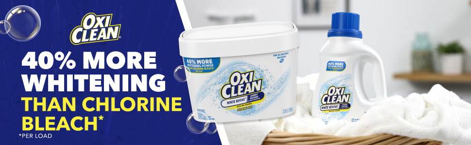 White Revive Laundry Whitener and Stain Remover Powder, Alternative to Bleach