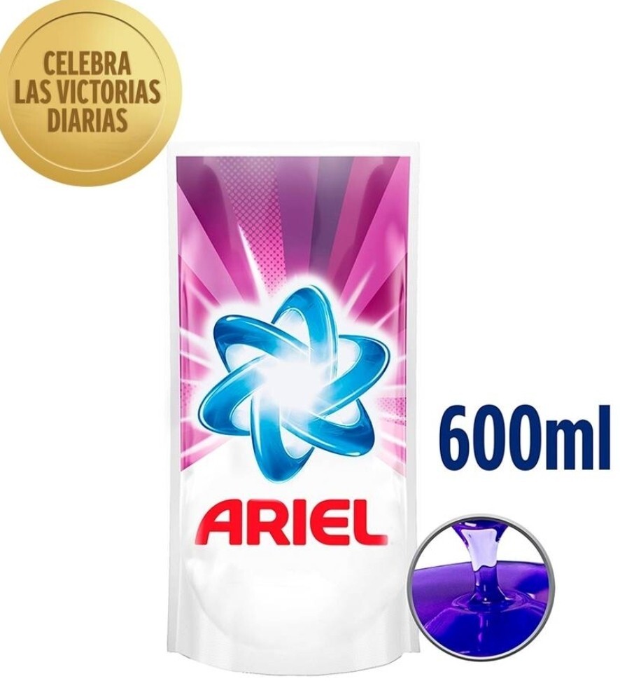 Detergente líquido Ariel con untoque de Downy aroma limpio 600ml X4 Pack