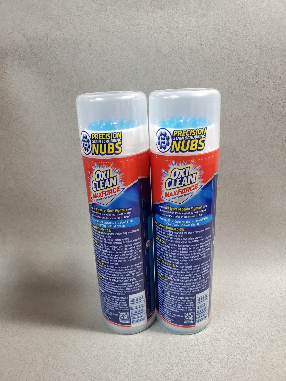 Lot of 2 OxiClean 6.2 Oz Max Force 5 In 1 Power Laundry Stain Remover Gel Stick