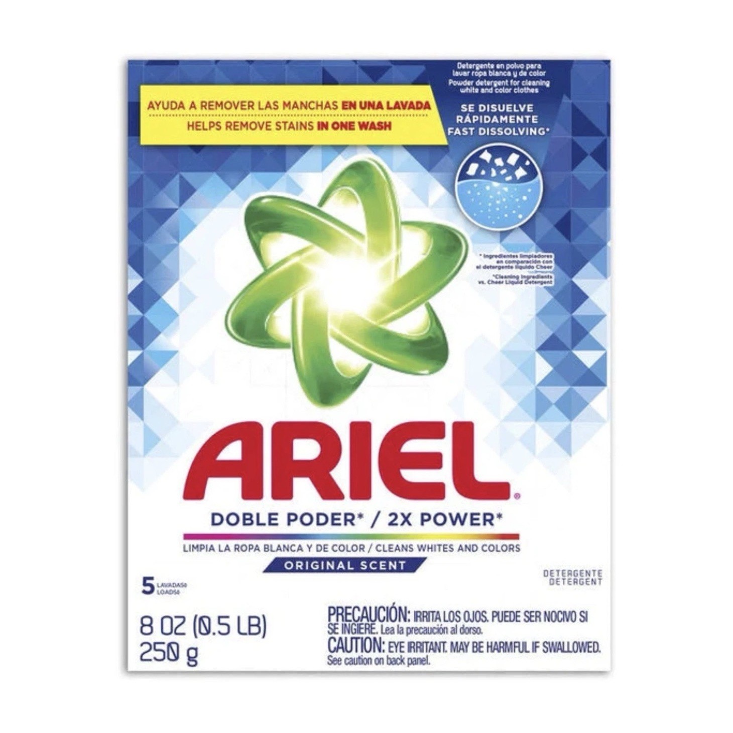 Ariel 2X Power Laundry Detergent Powder Original, 8oz (250g) Pack Of 2