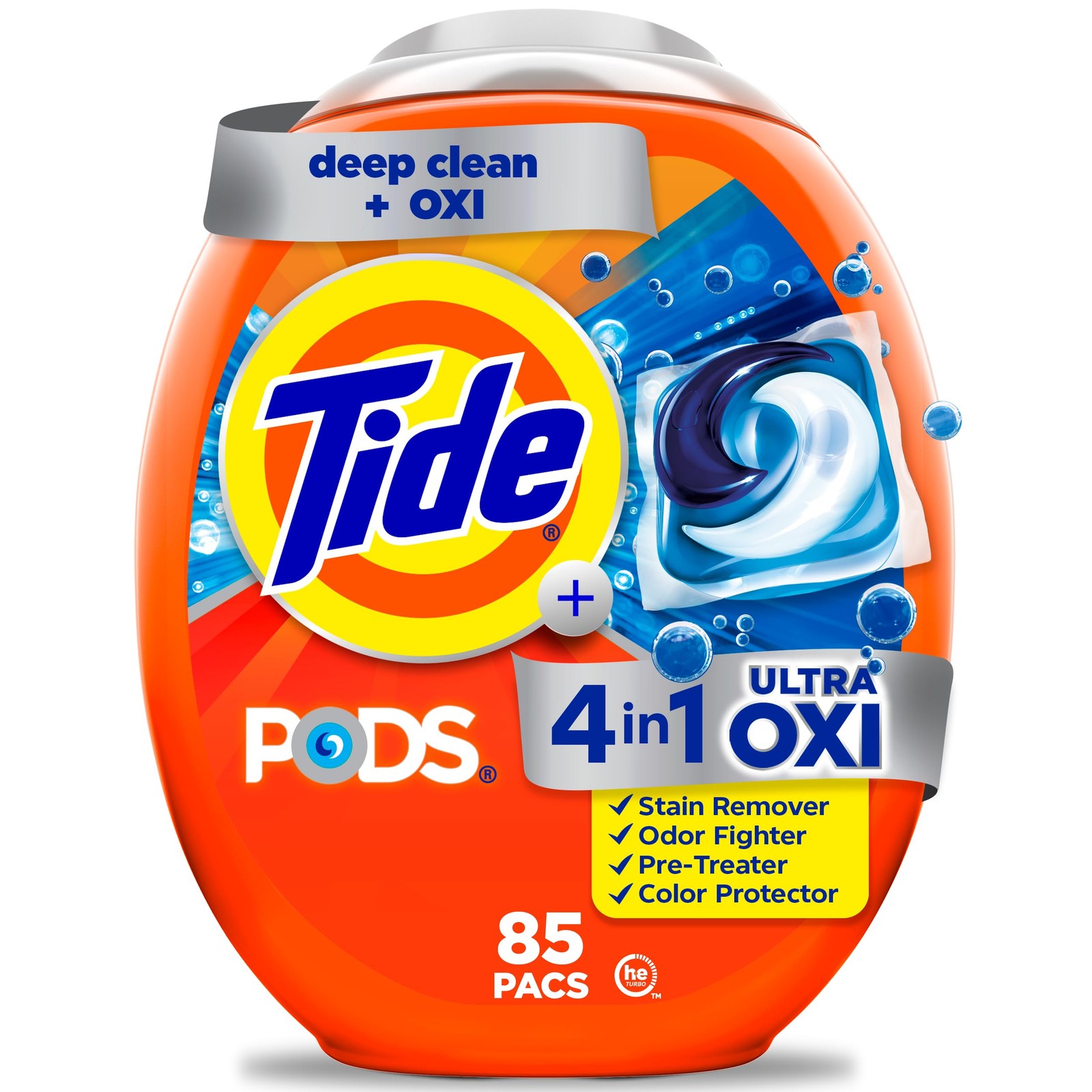 Tide 4-in-1 Ultra Oxi PODS Laundry Detergent 85 Count (Pack of 1), BZ29737