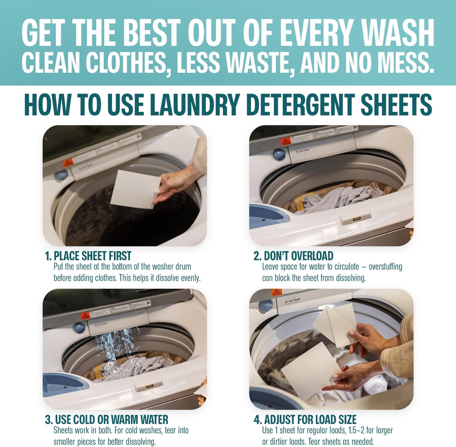 Sudstainables Laundry Detergent Sheets 200 Loads – Dissolvable Laundry Sheet …