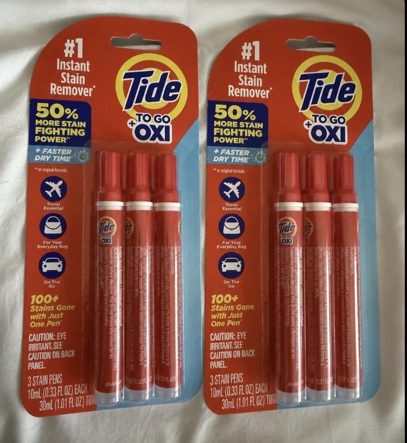 2 New Packs Of Tide To Go Pens – New Sealed 6 Pens Total