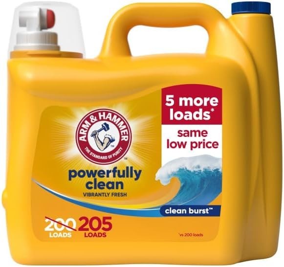Powerfully Clean Liquid Laundry Detergent | Clean Burst Scent, 205 Loads, 205…