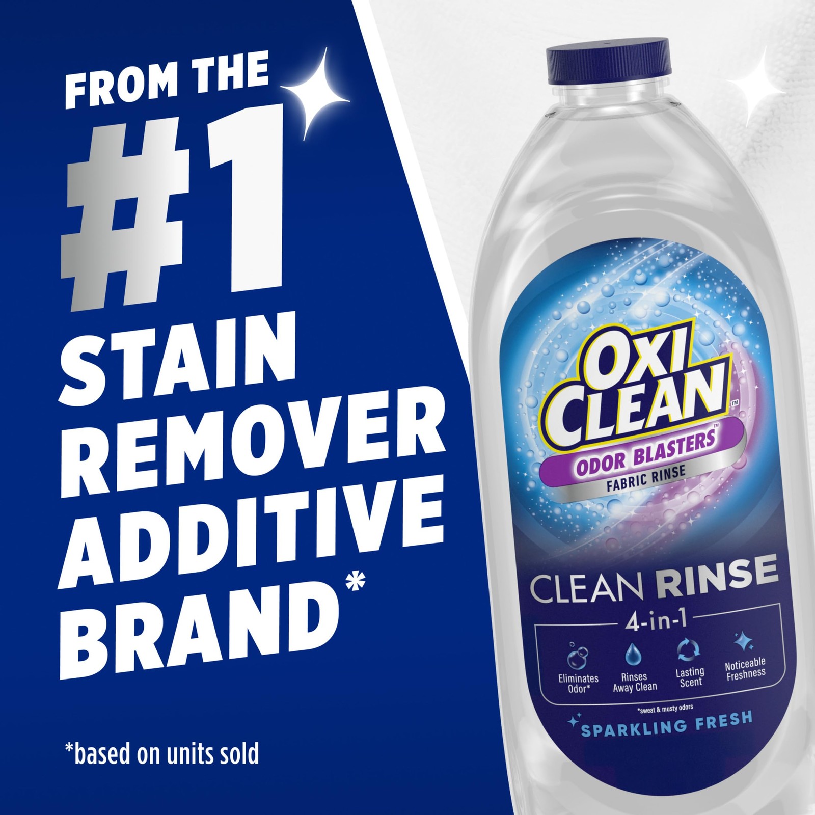 OxiClean Odor Blasters Fabric Rinse, Sparkling Fresh 50 Fl Oz (Pack of 1)