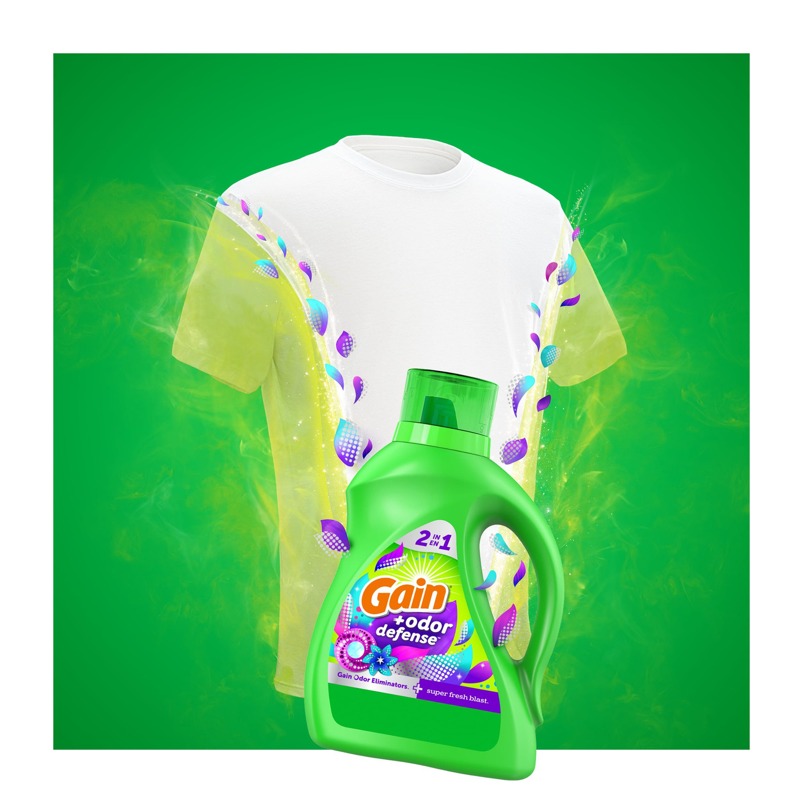 Gain Odor Defense Liquid Laundry Detergent 88 Fl Oz Super Fresh Blast Scent