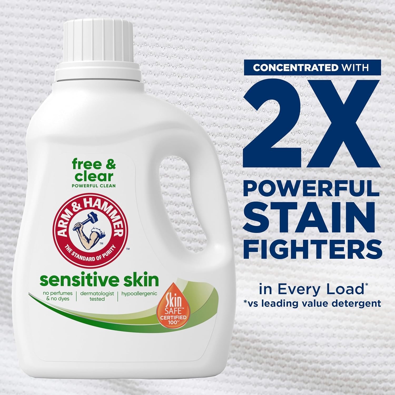 Concentrated 105 Fl Oz Free & Clear Detergent – Gentle on Skin, Tough on Stains