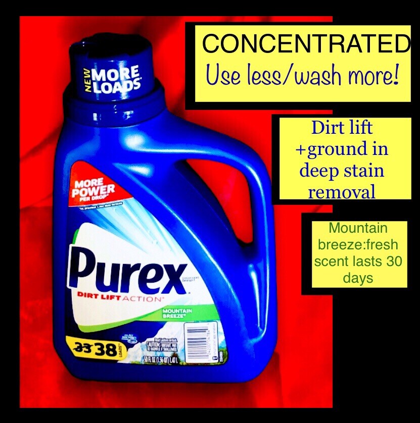 PUREX Dirt Lift Action, CONCENTRATED Detergent 38 Loads,Mountain Breeze Scent