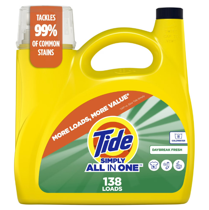 3 PACK Tide Simply All-in-One Liquid Laundry Detergent Daybreak Fresh, 138 Loads