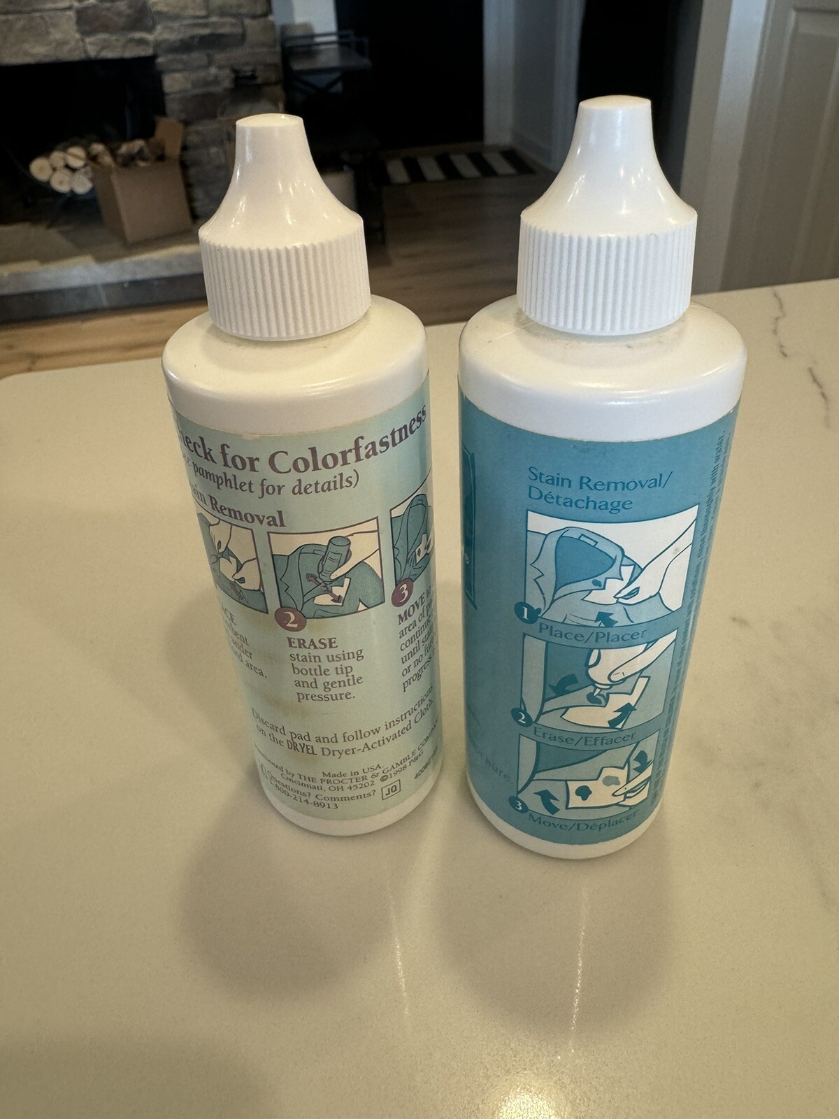Vintage Dryel Stain Remover 2 Bottle 3.38 Fluid Ounce Liquid .