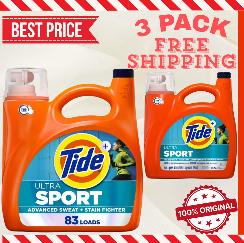 [BIG SALE] 3 PACK Tide Ultra Sport Liquid Laundry Detergent, 83 Loads