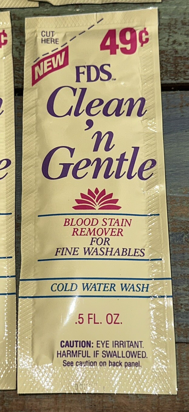 FDS Clean ‘n Gentle Blood Stain Remover Wash for Fine Laundry Lingerie 10 Packs