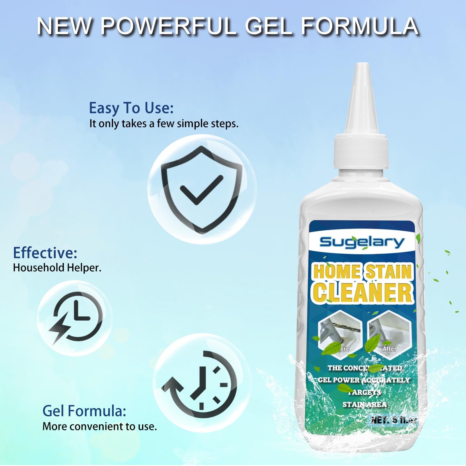 Sugelary Home Stain Cleaner, 5 fl oz Mold Cleaner 5 Fl Oz (Pack of 1)