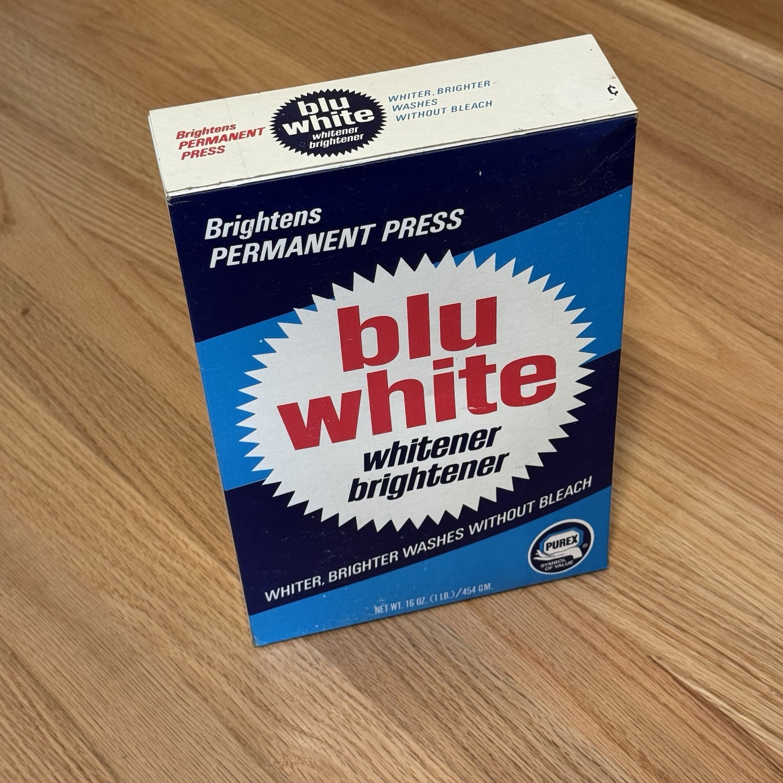 Blu White Purex Permanent Press Whitener Brightener Soap 16 oz – Vintage NOS