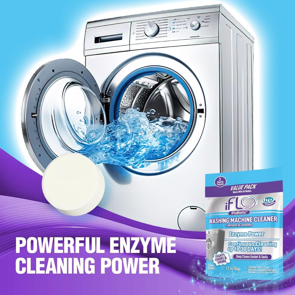 Washing Machine Cleaner Tablets – Deep Clean & Deodorize, 3-Pack, Universal Fit