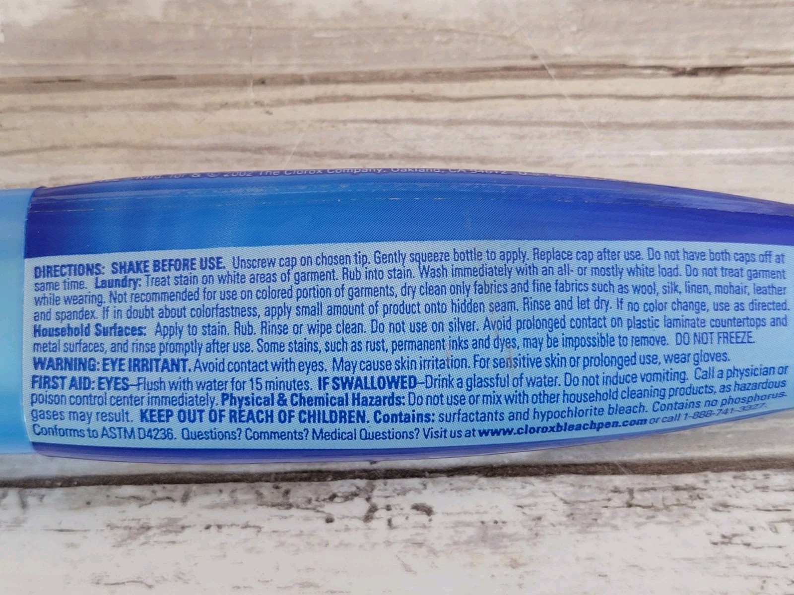 Clorox Bleach Pen Gel Dual Tip 2 oz. Discontinued 2002