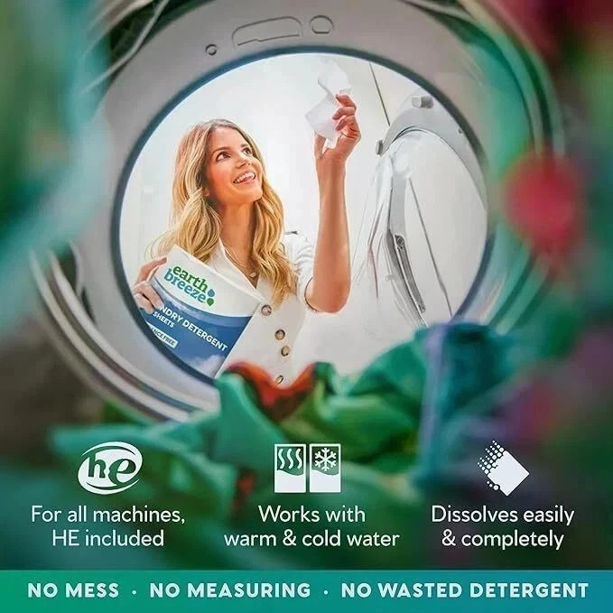 Earth Breeze Laundry Detergent Eco-Sheets 60-Loads Each, Fresh Scent (2-Pack)