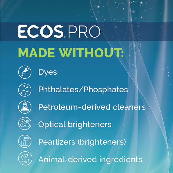 Ecos Laundry Detergent, Free and Clear (He), Clear Liquid, Unscented, 5 Gal