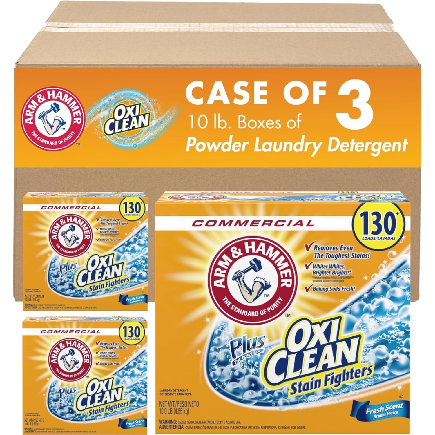 Powder Laundry Detergent Organic Fresh Scent 9.92 lb Pack of 3 Stain Remover