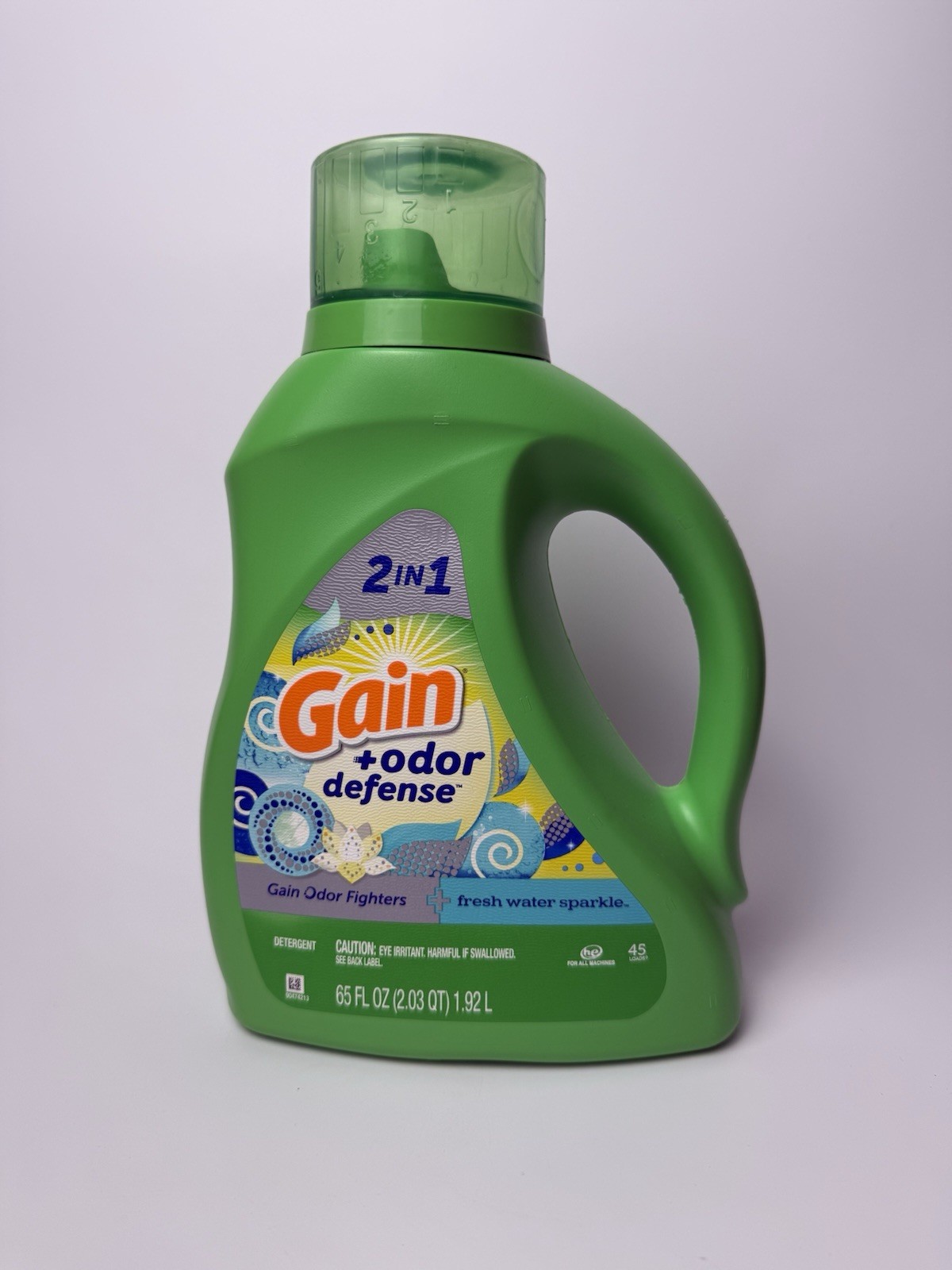 Gain 2in1 Liquid Laundry Detergent Fresh Water Sparkle Odor Defense 65 Oz