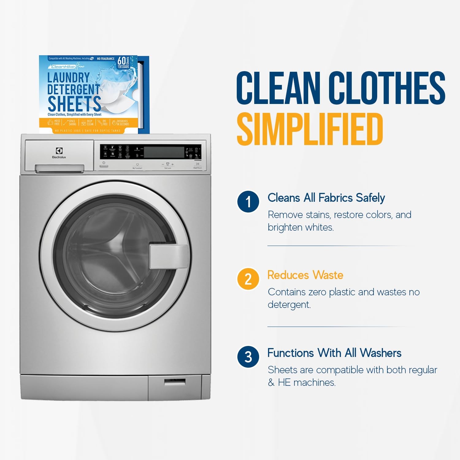 Free and Clear Laundry Detergent Sheets – 120 Loads Unscents Fragrance-Free, …