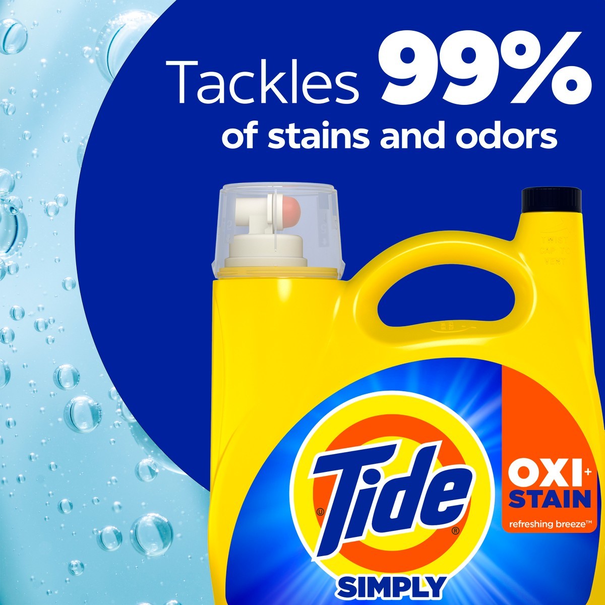 Tide Simply Oxi + Stain Refreshing Breeze HE Liquid Detergent 115Loads-162 fl oz
