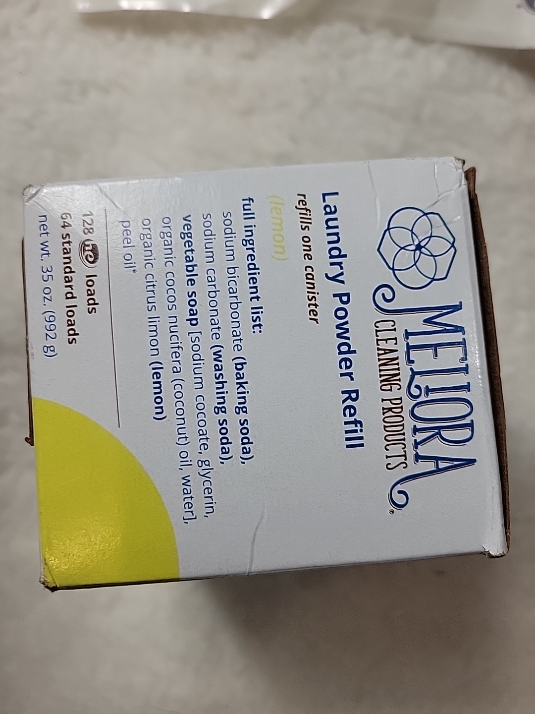 Meliora Cleaning Products Laundry Powder Lemon 64 loads (35 oz – 992g)