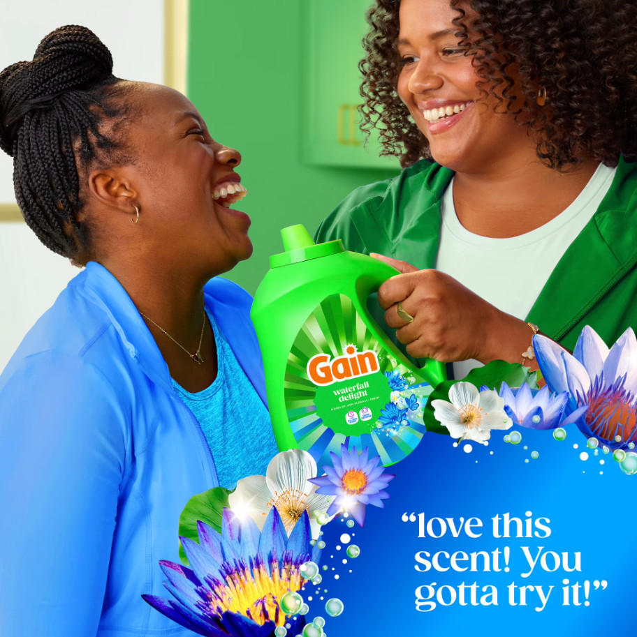 (2 pack)Gain HE Laundry Detergent Liquid Odor Defense 132 fl oz 100 Loads