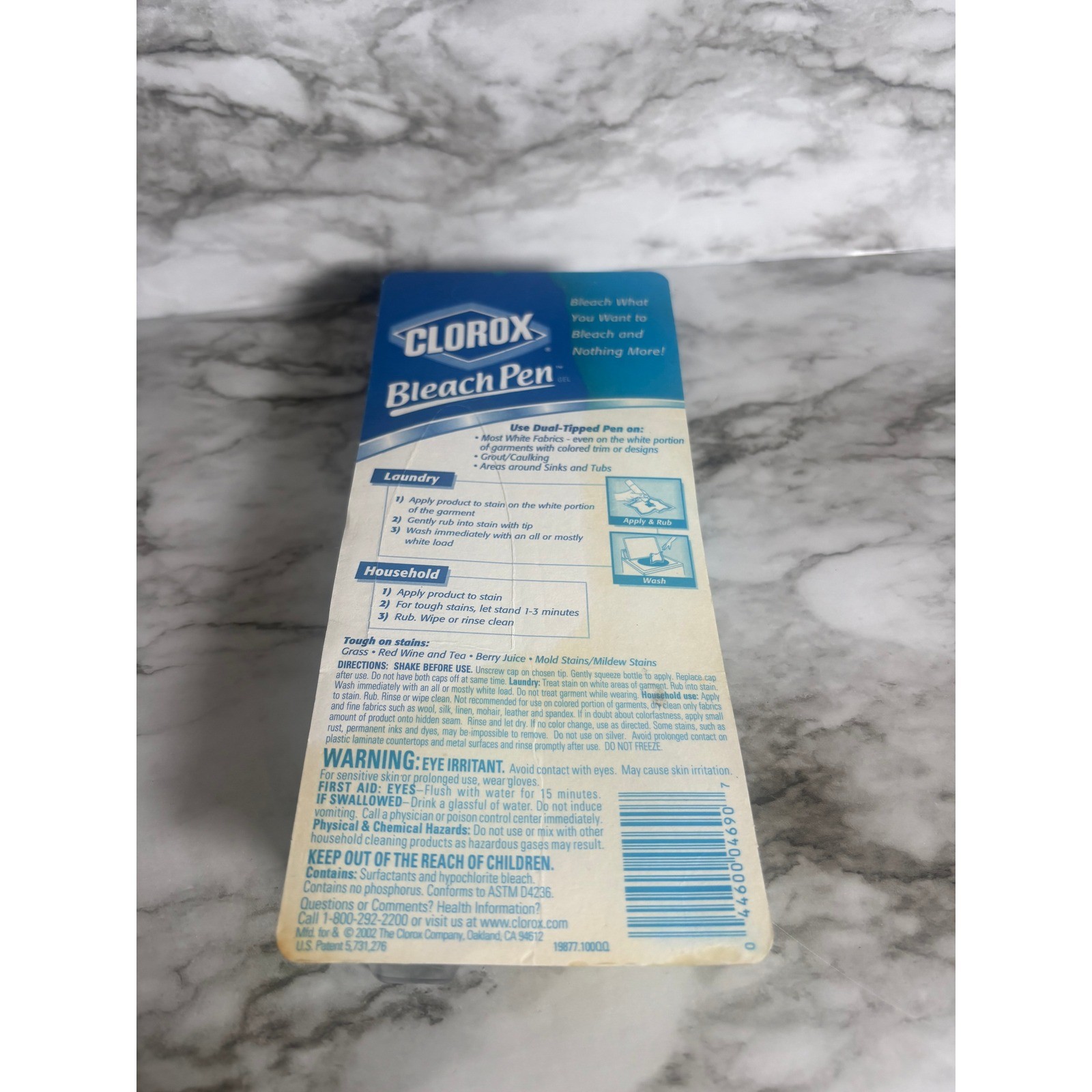 Clorox Bleach Pen Gel Dual-Tipped Stain Remover For Laundry and Household 2oz