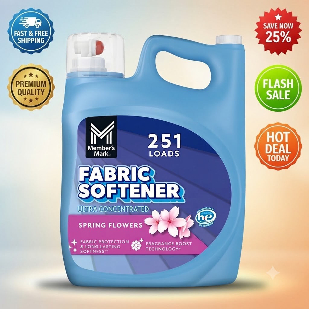 Member’s Mark Liquid Fabric Softener Spring Flowers 170 Fl Oz 251 Loads