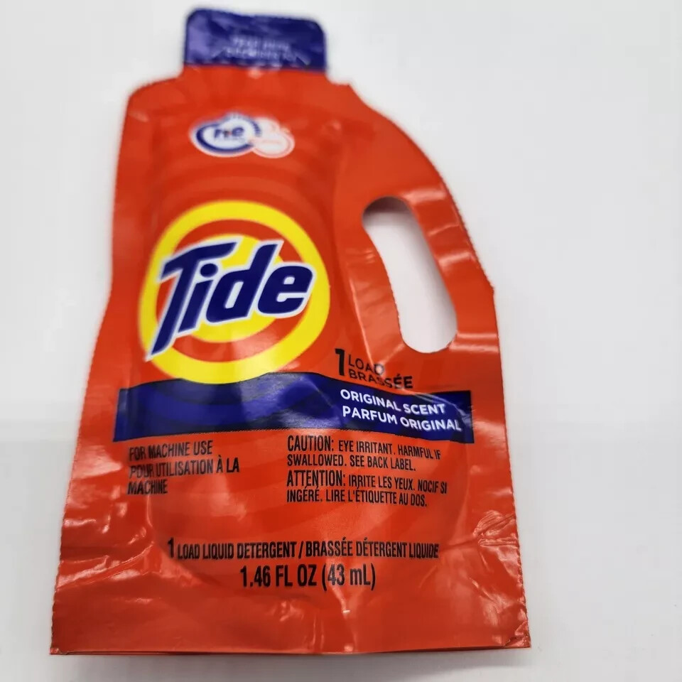 Tide Single Load Liquid Laundry Detergent Original Scent Travel 43ml Case of 24