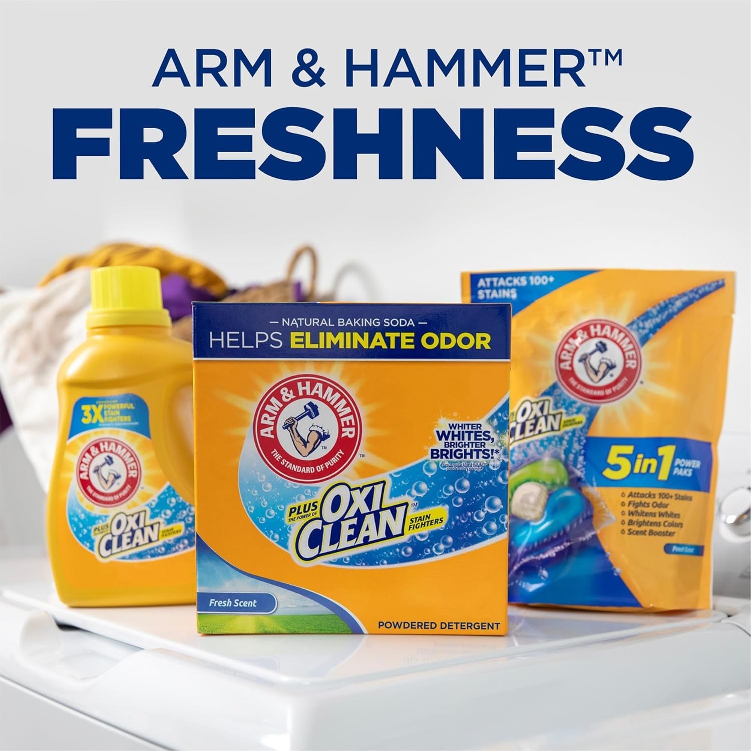 Plus OxiClean Powder Detergent – 45 Loads in Fresh Scent, Ideal for All Machines