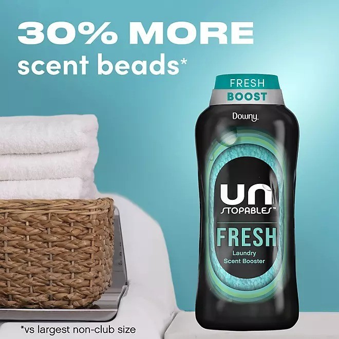 Downy Unstopables In-Wash Laundry Scent Booster Beads, Fresh, 39.9 oz