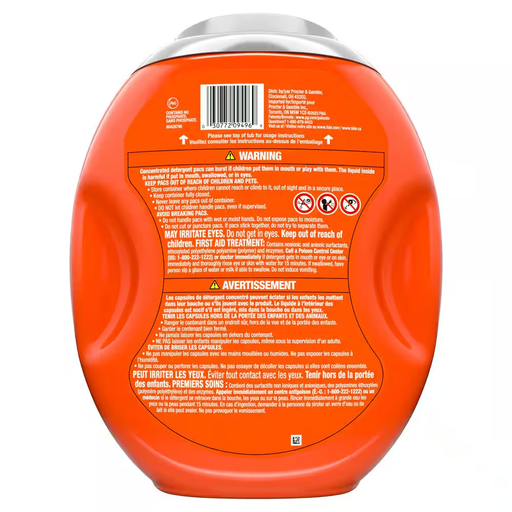 Ultra OXI Odor Eliminators Unscented Laundry Detergent Pods, 45-Count