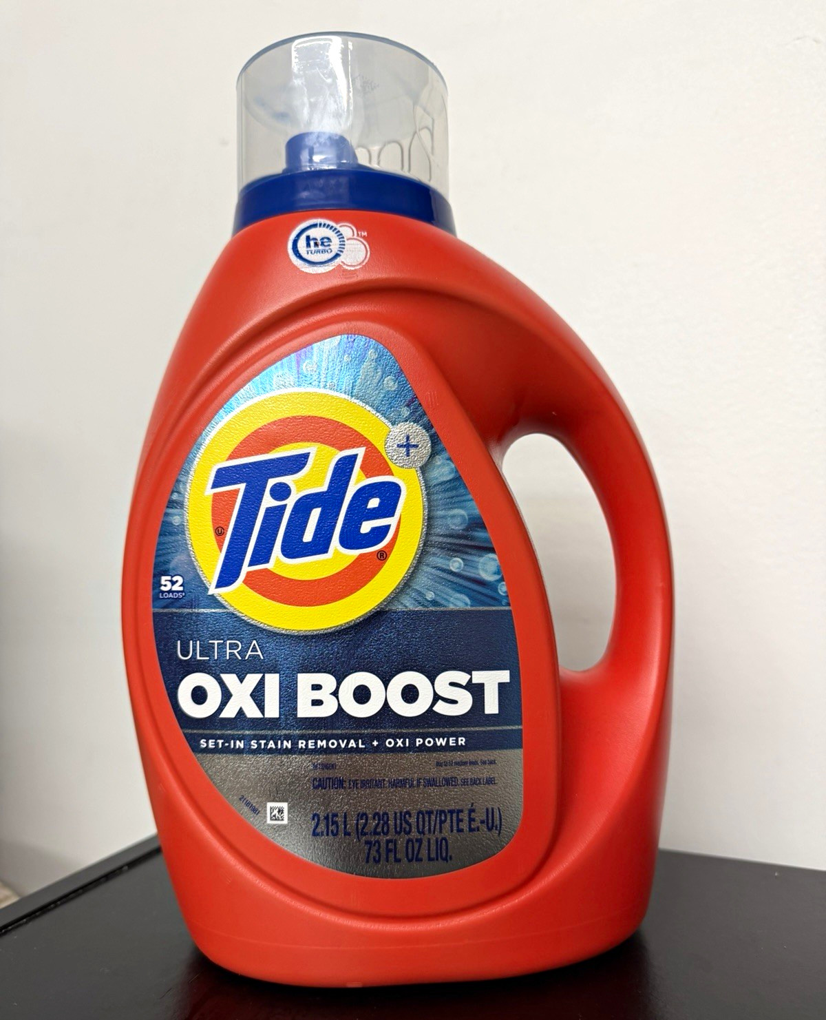 Tide Ultra Oxi Boost Liquid Laundry Detergent, HE Turbo, 73 fl oz, 52 Loads