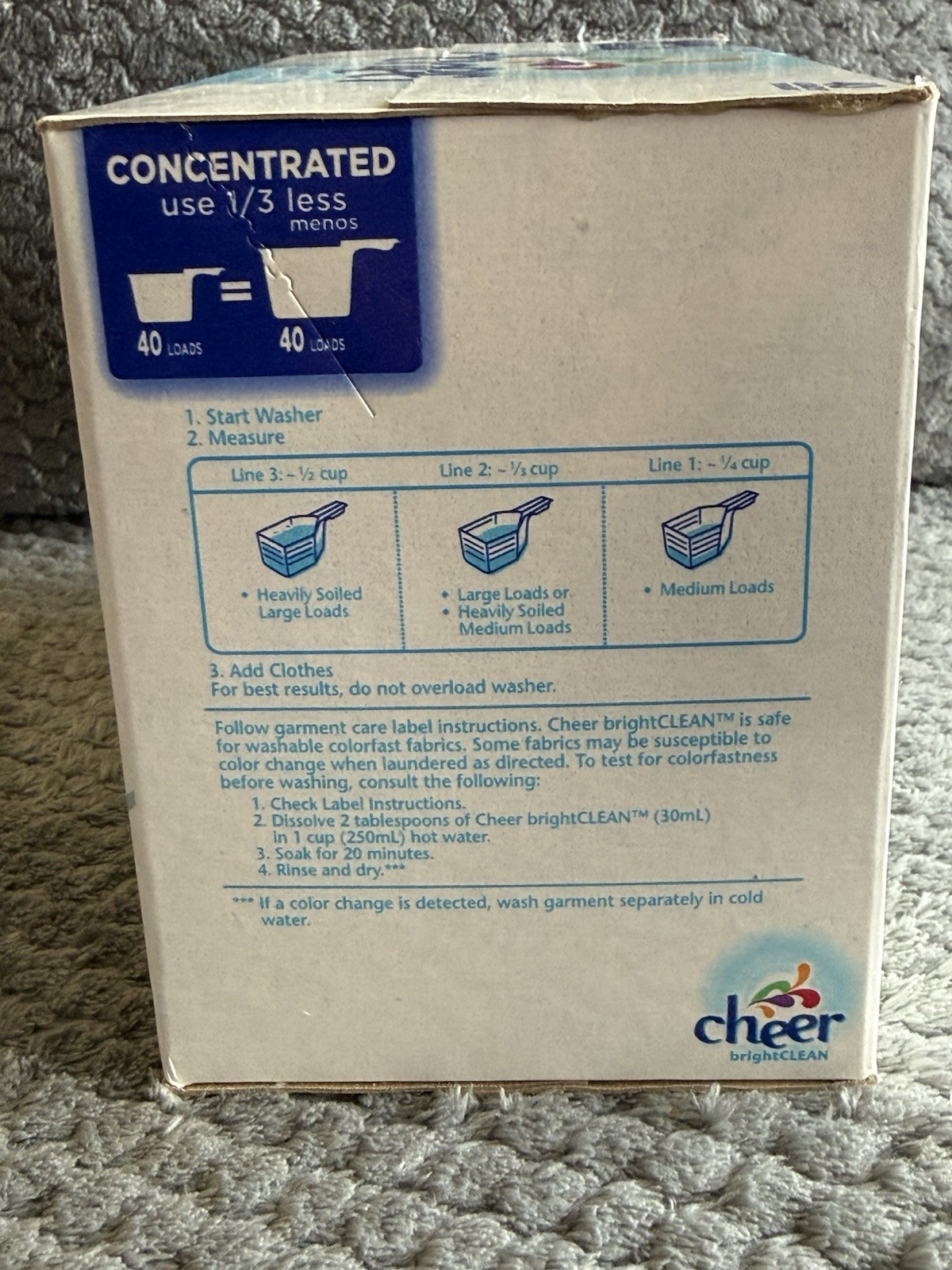 Cheer BrightCLEAN Free and Gentle Detergent 56oz 40 Loads Free of Dyes & Perfume