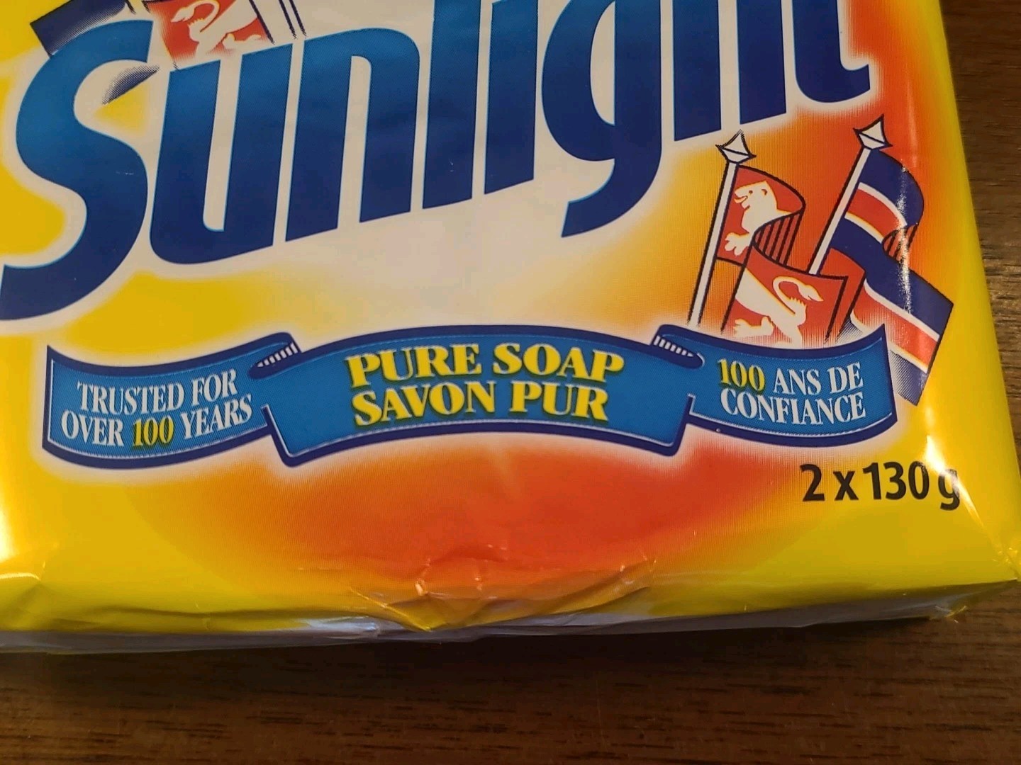 NOS Sunlight PURE SOAP Laundry Detergent Bar 2 x 130 g Made in Canada Multi Avl