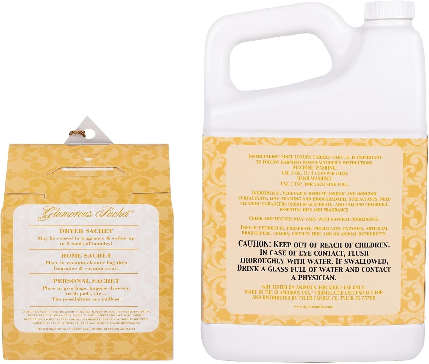 TYLER Glamorous Wash: Diva Scent 32 oz Liquid Detergent with Fresh Dryer Sachets