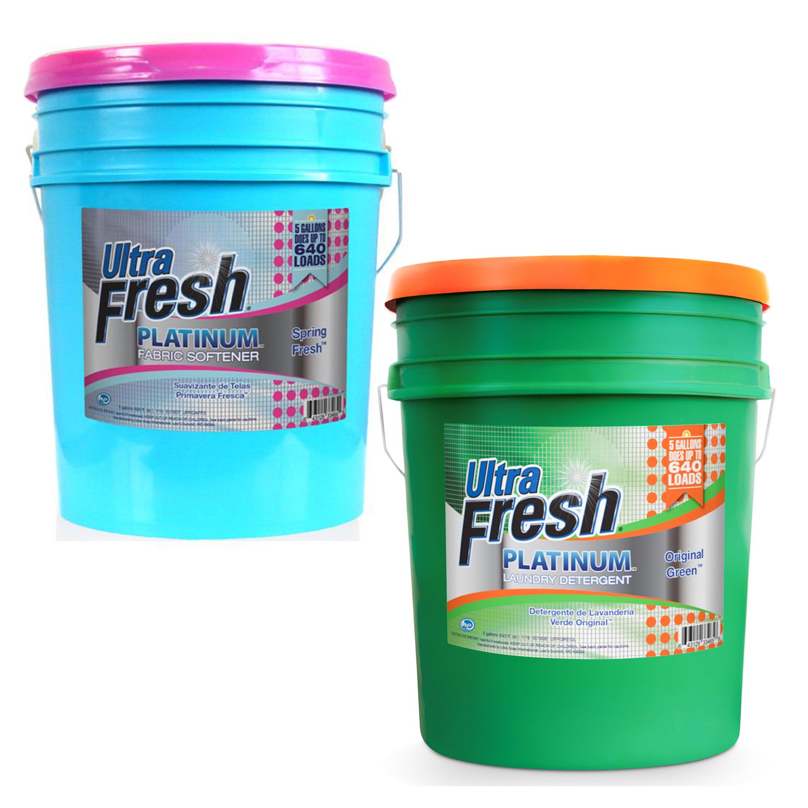 Ultra Fresh 3X Platinum Laundry Detergent & Spring Fresh Fabric Softener, 5 Gal