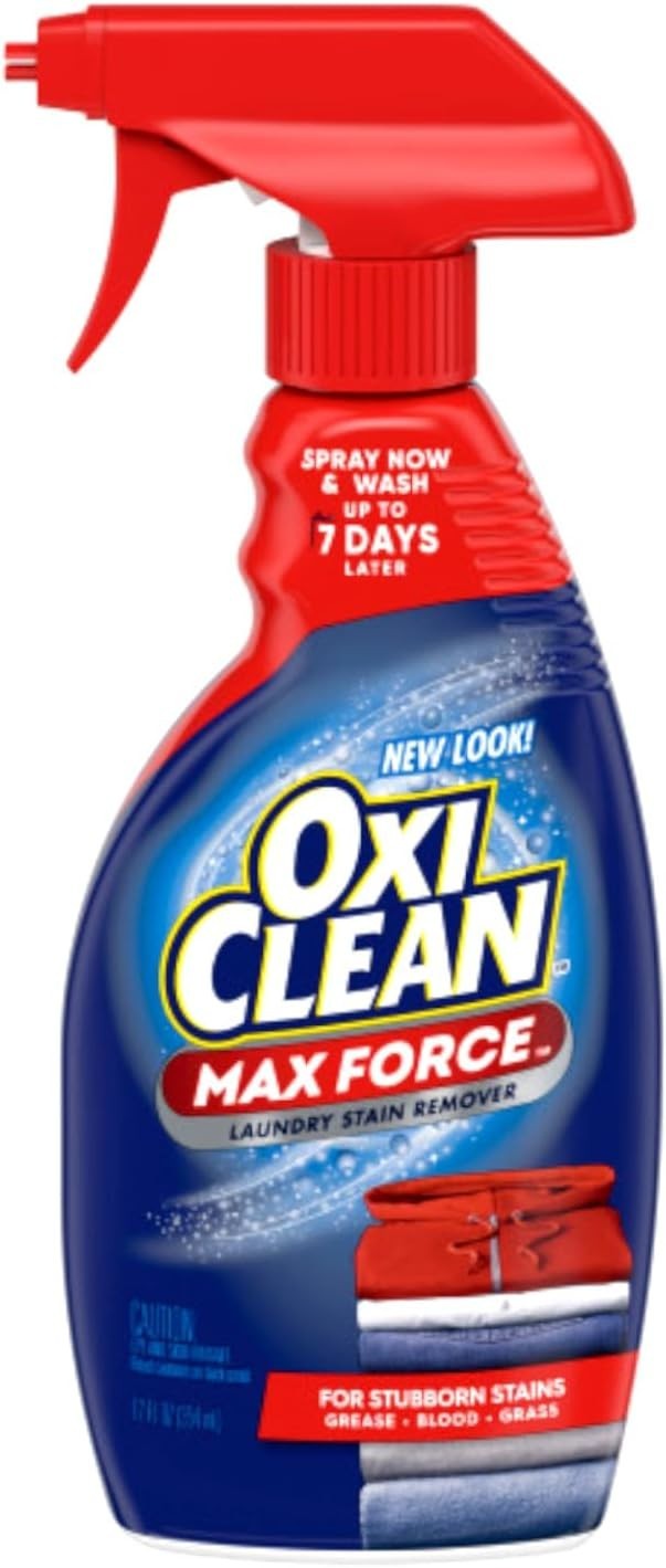 Max Force Laundry Stain Remover Spray, 12 fl oz + 48 Fl Oz Refill Bottle Kit …