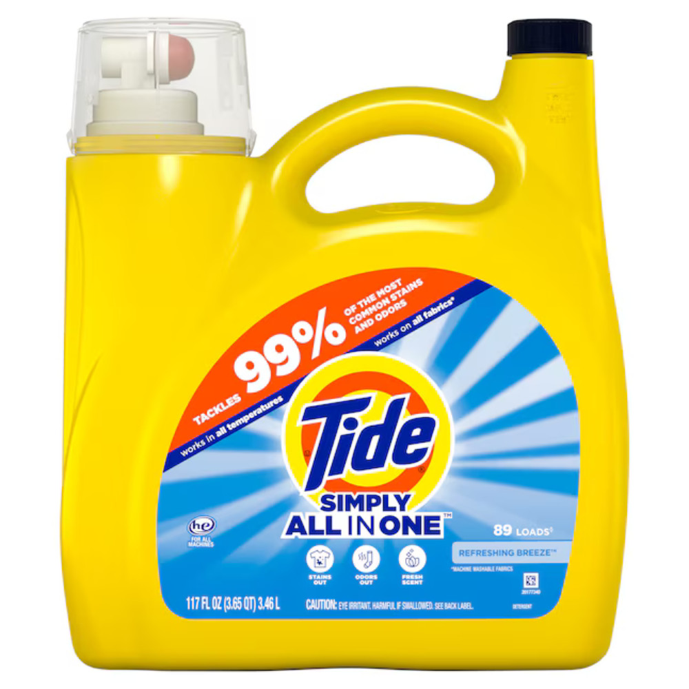 3 Pack Tide Refreshing Breeze HE Liquid Laundry Detergent, 117 fl oz, 89 Loads