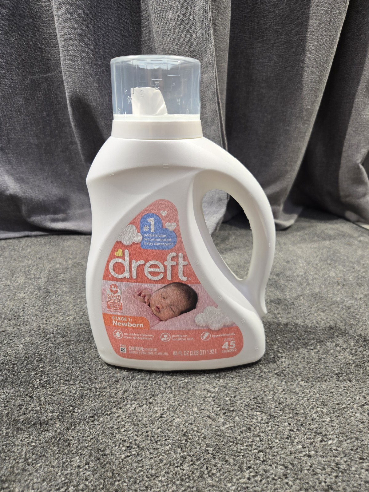 Dreft Stage 1 Newborn Baby Laundry Detergent 65 fl oz 45 Loads New Sealed…